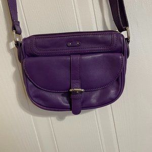 Danier Purple Leather Saddlebag